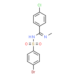 ChemSpider 2D Image | N-[(4-Bromophenyl)sulfonyl]-4-chloro-N'-methylbenzenecarboximidamide | C14H12BrClN2O2S