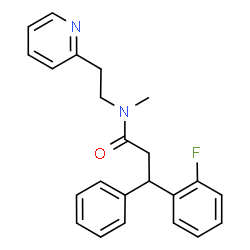 ChemSpider 2D Image | 3-(2-Fluorophenyl)-N-methyl-3-phenyl-N-[2-(2-pyridinyl)ethyl]propanamide | C23H23FN2O