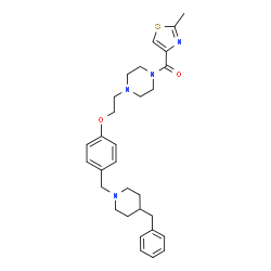ChemSpider 2D Image | [4-(2-{4-[(4-Benzyl-1-piperidinyl)methyl]phenoxy}ethyl)-1-piperazinyl](2-methyl-1,3-thiazol-4-yl)methanone | C30H38N4O2S