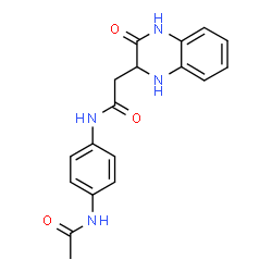 ChemSpider 2D Image | N-(4-Acetamidophenyl)-2-(3-oxo-1,2,3,4-tetrahydro-2-quinoxalinyl)acetamide | C18H18N4O3