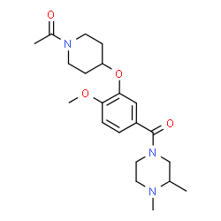 ChemSpider 2D Image | 1-(4-{5-[(3,4-Dimethyl-1-piperazinyl)carbonyl]-2-methoxyphenoxy}-1-piperidinyl)ethanone | C21H31N3O4