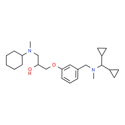 ChemSpider 2D Image | 1-[Cyclohexyl(methyl)amino]-3-(3-{[(dicyclopropylmethyl)(methyl)amino]methyl}phenoxy)-2-propanol | C25H40N2O2