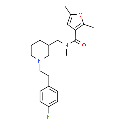 ChemSpider 2D Image | N-({1-[2-(4-Fluorophenyl)ethyl]-3-piperidinyl}methyl)-N,2,5-trimethyl-3-furamide | C22H29FN2O2