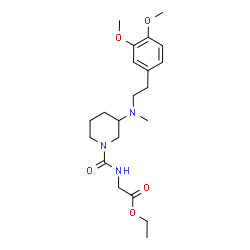 ChemSpider 2D Image | Ethyl N-[(3-{[2-(3,4-dimethoxyphenyl)ethyl](methyl)amino}-1-piperidinyl)carbonyl]glycinate | C21H33N3O5