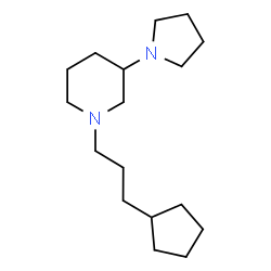 ChemSpider 2D Image | 1-(3-Cyclopentylpropyl)-3-(1-pyrrolidinyl)piperidine | C17H32N2