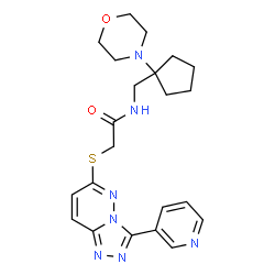 ChemSpider 2D Image | N-{[1-(4-Morpholinyl)cyclopentyl]methyl}-2-{[3-(3-pyridinyl)[1,2,4]triazolo[4,3-b]pyridazin-6-yl]sulfanyl}acetamide | C22H27N7O2S