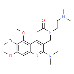 ChemSpider 2D Image | N-[2-(Dimethylamino)ethyl]-N-{[2-(dimethylamino)-5,6,7-trimethoxy-3-quinolinyl]methyl}acetamide | C21H32N4O4