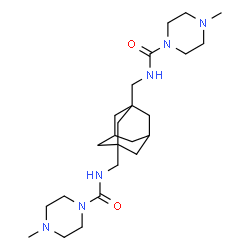 ChemSpider 2D Image | N,N'-[Tricyclo[3.3.1.1~3,7~]decane-1,3-diylbis(methylene)]bis(4-methyl-1-piperazinecarboxamide) | C24H42N6O2