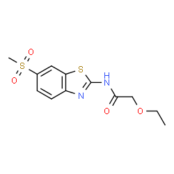 ChemSpider 2D Image | 2-Ethoxy-N-[6-(methylsulfonyl)-1,3-benzothiazol-2-yl]acetamide | C12H14N2O4S2