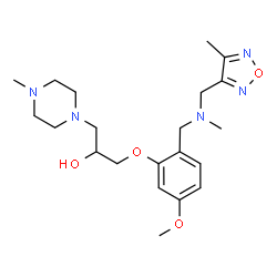 ChemSpider 2D Image | 1-[5-Methoxy-2-({methyl[(4-methyl-1,2,5-oxadiazol-3-yl)methyl]amino}methyl)phenoxy]-3-(4-methyl-1-piperazinyl)-2-propanol | C21H33N5O4