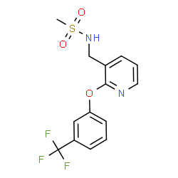 ChemSpider 2D Image | N-({2-[3-(Trifluoromethyl)phenoxy]-3-pyridinyl}methyl)methanesulfonamide | C14H13F3N2O3S