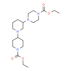 ChemSpider 2D Image | Ethyl 3-[4-(ethoxycarbonyl)-1-piperazinyl]-1,4'-bipiperidine-1'-carboxylate | C20H36N4O4