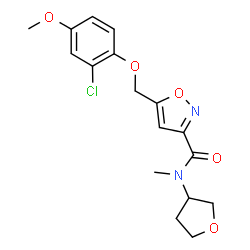 ChemSpider 2D Image | 5-[(2-Chloro-4-methoxyphenoxy)methyl]-N-methyl-N-(tetrahydro-3-furanyl)-1,2-oxazole-3-carboxamide | C17H19ClN2O5