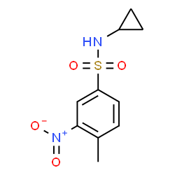ChemSpider 2D Image | N-Cyclopropyl-4-methyl-3-nitrobenzenesulfonamide | C10H12N2O4S