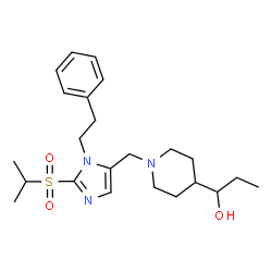 ChemSpider 2D Image | 1-(1-{[2-(Isopropylsulfonyl)-1-(2-phenylethyl)-1H-imidazol-5-yl]methyl}-4-piperidinyl)-1-propanol | C23H35N3O3S