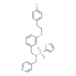 ChemSpider 2D Image | N-{3-[2-(4-Fluorophenyl)ethoxy]benzyl}-N-(4-pyridinylmethyl)-2-thiophenesulfonamide | C25H23FN2O3S2