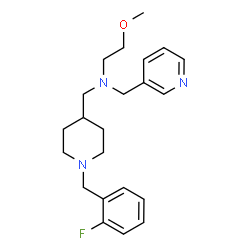 ChemSpider 2D Image | N-{[1-(2-Fluorobenzyl)-4-piperidinyl]methyl}-2-methoxy-N-(3-pyridinylmethyl)ethanamine | C22H30FN3O