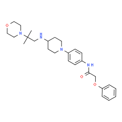 ChemSpider 2D Image | N-[4-(4-{[2-Methyl-2-(4-morpholinyl)propyl]amino}-1-piperidinyl)phenyl]-2-phenoxyacetamide | C27H38N4O3