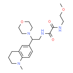 ChemSpider 2D Image | N-(2-Methoxyethyl)-N'-[2-(1-methyl-1,2,3,4-tetrahydro-6-quinolinyl)-2-(4-morpholinyl)ethyl]ethanediamide | C21H32N4O4