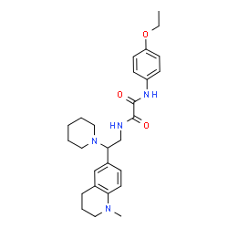 ChemSpider 2D Image | N-(4-Ethoxyphenyl)-N'-[2-(1-methyl-1,2,3,4-tetrahydro-6-quinolinyl)-2-(1-piperidinyl)ethyl]ethanediamide | C27H36N4O3