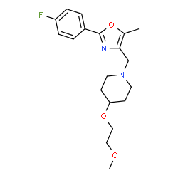 ChemSpider 2D Image | 1-{[2-(4-Fluorophenyl)-5-methyl-1,3-oxazol-4-yl]methyl}-4-(2-methoxyethoxy)piperidine | C19H25FN2O3