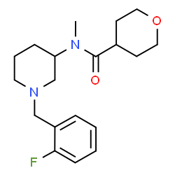 ChemSpider 2D Image | N-[1-(2-Fluorobenzyl)-3-piperidinyl]-N-methyltetrahydro-2H-pyran-4-carboxamide | C19H27FN2O2