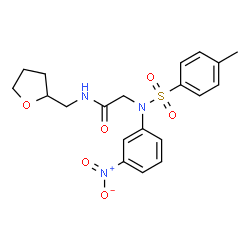 ChemSpider 2D Image | N~2~-[(4-Methylphenyl)sulfonyl]-N~2~-(3-nitrophenyl)-N-(tetrahydro-2-furanylmethyl)glycinamide | C20H23N3O6S