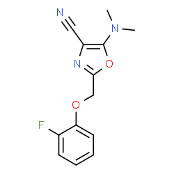 ChemSpider 2D Image | 5-(Dimethylamino)-2-[(2-fluorophenoxy)methyl]-1,3-oxazole-4-carbonitrile | C13H12FN3O2