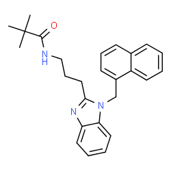 ChemSpider 2D Image | 2,2-Dimethyl-N-{3-[1-(1-naphthylmethyl)-1H-benzimidazol-2-yl]propyl}propanamide | C26H29N3O