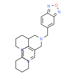 ChemSpider 2D Image | 1-(2,1,3-Benzoxadiazol-5-yl)-N-[(1-cyclohexyl-3-piperidinyl)methyl]-N-(3-pyridinylmethyl)methanamine | C25H33N5O