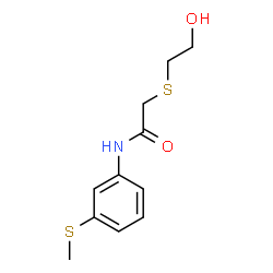 ChemSpider 2D Image | 2-[(2-Hydroxyethyl)sulfanyl]-N-[3-(methylsulfanyl)phenyl]acetamide | C11H15NO2S2