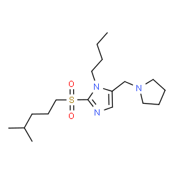 ChemSpider 2D Image | 1-Butyl-2-[(4-methylpentyl)sulfonyl]-5-(1-pyrrolidinylmethyl)-1H-imidazole | C18H33N3O2S