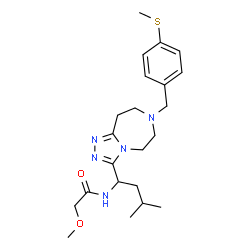 ChemSpider 2D Image | 2-Methoxy-N-(3-methyl-1-{7-[4-(methylsulfanyl)benzyl]-6,7,8,9-tetrahydro-5H-[1,2,4]triazolo[4,3-d][1,4]diazepin-3-yl}butyl)acetamide | C22H33N5O2S