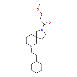 ChemSpider 2D Image | 1-[7-(2-Cyclohexylethyl)-2,7-diazaspiro[4.5]dec-2-yl]-3-methoxy-1-propanone | C20H36N2O2