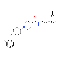 ChemSpider 2D Image | 1'-(2-Methylbenzyl)-N-[1-(6-methyl-2-pyridinyl)-2-propanyl]-1,4'-bipiperidine-4-carboxamide | C28H40N4O