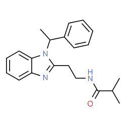 ChemSpider 2D Image | 2-Methyl-N-{2-[1-(1-phenylethyl)-1H-benzimidazol-2-yl]ethyl}propanamide | C21H25N3O