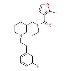 ChemSpider 2D Image | N-Ethyl-N-({1-[2-(3-fluorophenyl)ethyl]-3-piperidinyl}methyl)-2-methyl-3-furamide | C22H29FN2O2