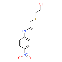 ChemSpider 2D Image | 2-[(2-Hydroxyethyl)sulfanyl]-N-(4-nitrophenyl)acetamide | C10H12N2O4S