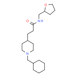 ChemSpider 2D Image | 3-[1-(Cyclohexylmethyl)-4-piperidinyl]-N-(tetrahydro-2-furanylmethyl)propanamide | C20H36N2O2