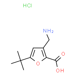 ChemSpider 2D Image | 3-(AMINOMETHYL)-5-TERT-BUTYLFURAN-2-CARBOXYLIC ACID HYDROCHLORIDE | C10H16ClNO3