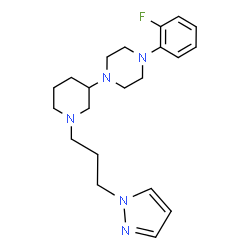 ChemSpider 2D Image | 1-(2-Fluorophenyl)-4-{1-[3-(1H-pyrazol-1-yl)propyl]-3-piperidinyl}piperazine | C21H30FN5