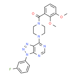 ChemSpider 2D Image | (2,3-Dimethoxyphenyl){4-[3-(3-fluorophenyl)-3H-[1,2,3]triazolo[4,5-d]pyrimidin-7-yl]-1-piperazinyl}methanone | C23H22FN7O3
