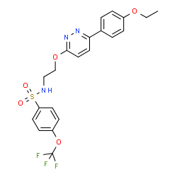 ChemSpider 2D Image | N-(2-{[6-(4-Ethoxyphenyl)-3-pyridazinyl]oxy}ethyl)-4-(trifluoromethoxy)benzenesulfonamide | C21H20F3N3O5S