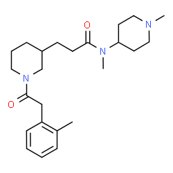 ChemSpider 2D Image | N-Methyl-3-{1-[(2-methylphenyl)acetyl]-3-piperidinyl}-N-(1-methyl-4-piperidinyl)propanamide | C24H37N3O2