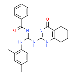 ChemSpider 2D Image | N-{(E)-[(2,4-Dimethylphenyl)amino][(4-oxo-1,4,5,6,7,8-hexahydro-2-quinazolinyl)amino]methylene}benzamide | C24H25N5O2