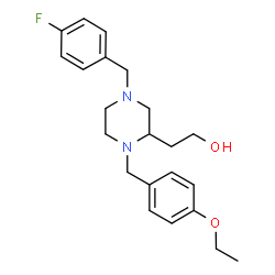 ChemSpider 2D Image | 2-[1-(4-Ethoxybenzyl)-4-(4-fluorobenzyl)-2-piperazinyl]ethanol | C22H29FN2O2