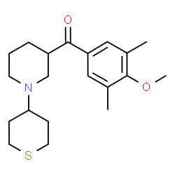 ChemSpider 2D Image | (4-Methoxy-3,5-dimethylphenyl)[1-(tetrahydro-2H-thiopyran-4-yl)-3-piperidinyl]methanone | C20H29NO2S