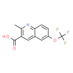 ChemSpider 2D Image | 2-Methyl-6-(trifluoromethoxy)-3-quinolinecarboxylic acid | C12H8F3NO3