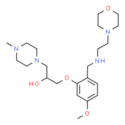ChemSpider 2D Image | 1-[5-Methoxy-2-({[2-(4-morpholinyl)ethyl]amino}methyl)phenoxy]-3-(4-methyl-1-piperazinyl)-2-propanol | C22H38N4O4