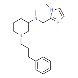 ChemSpider 2D Image | N-Methyl-N-[(1-methyl-1H-imidazol-2-yl)methyl]-1-(3-phenylpropyl)-3-piperidinamine | C20H30N4